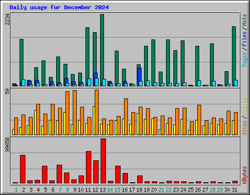 Daily usage for December 2024