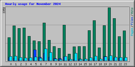 Hourly usage for November 2024